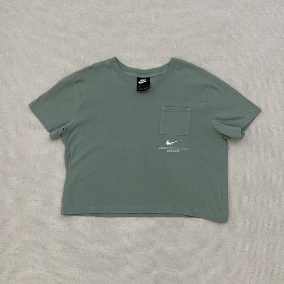 Nike Sportswear Women's Swoosh Cotton T Shirt, Relaxed Fit Cropped - Picture 1 of 6